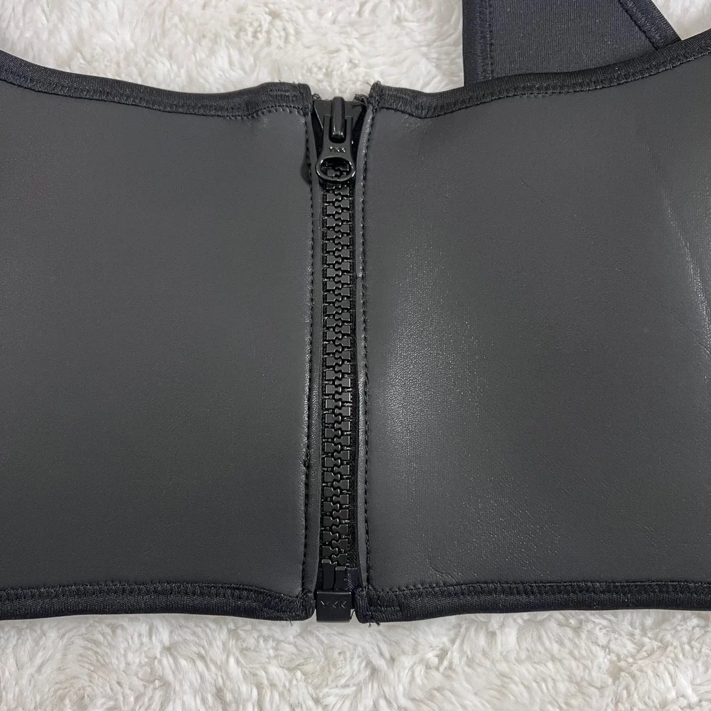 SKIMS Rubberized Scuba Swim Scoop Neck Bikini Top Onyx Black BT-SCP-3159‎ 4X NWT